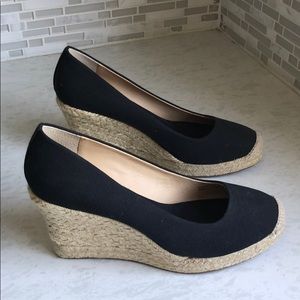 JCrew Women’s Seville Espadrille black wedges